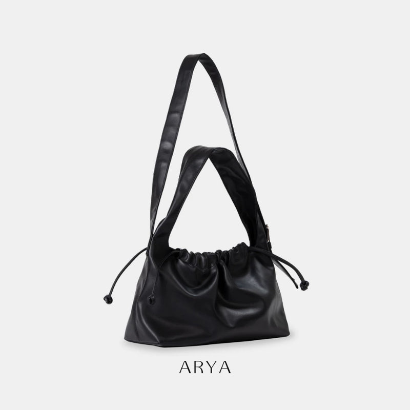 BLACK DRAWSTRING CROSSBODY