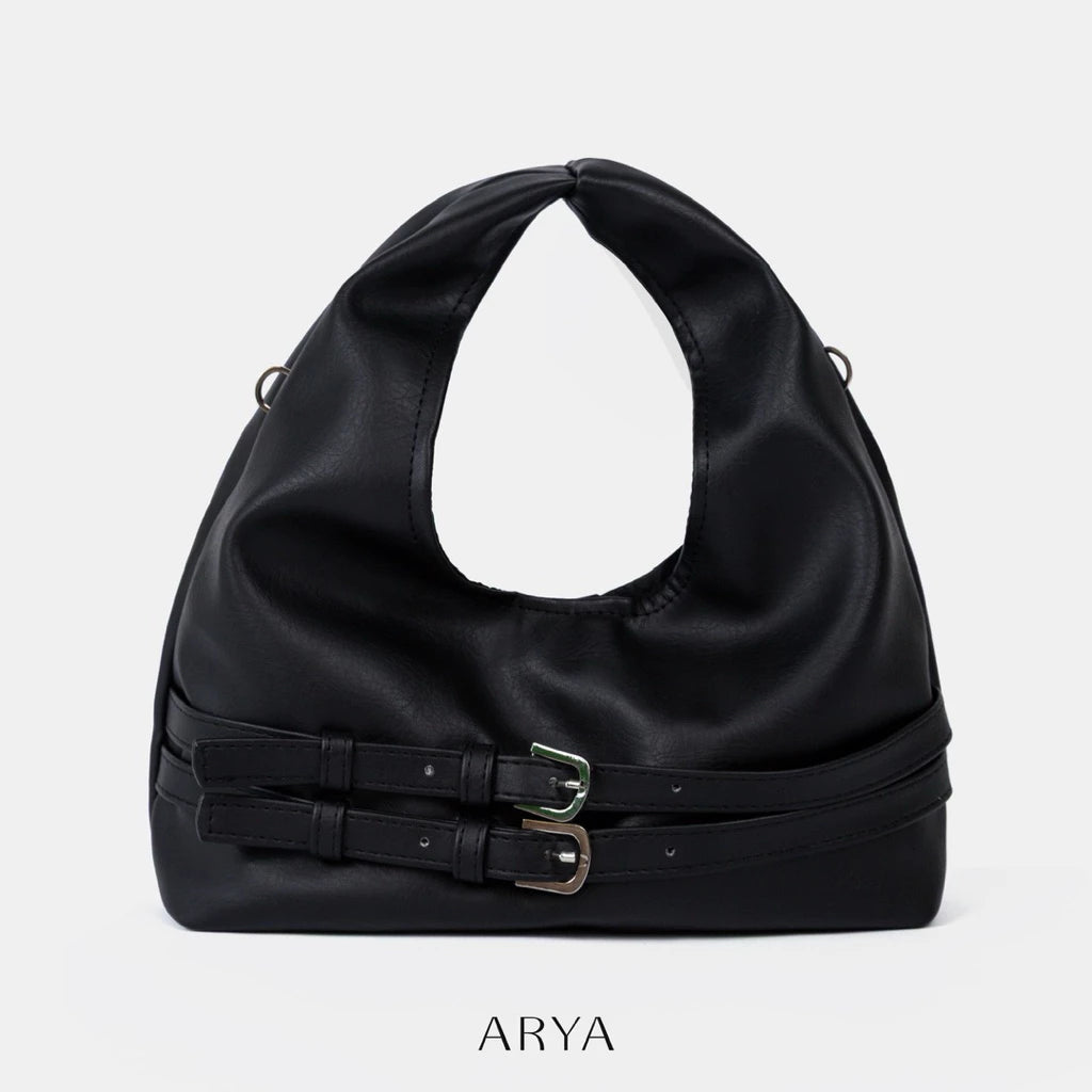 BLACK DOUBLE BELT BAG
