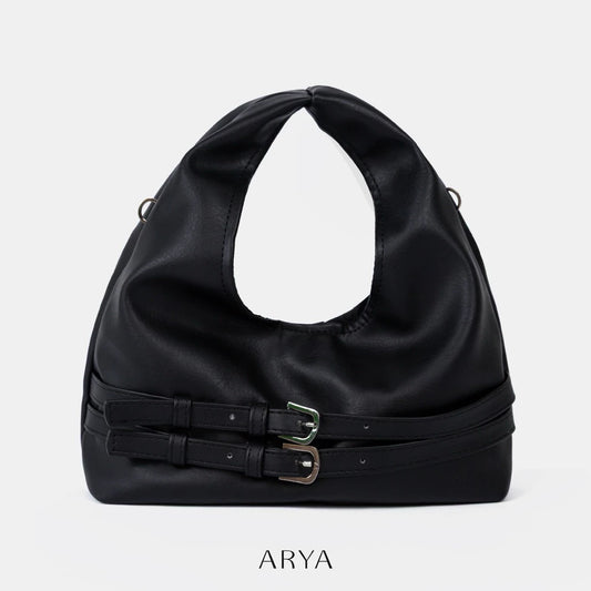BLACK DOUBLE BELT BAG