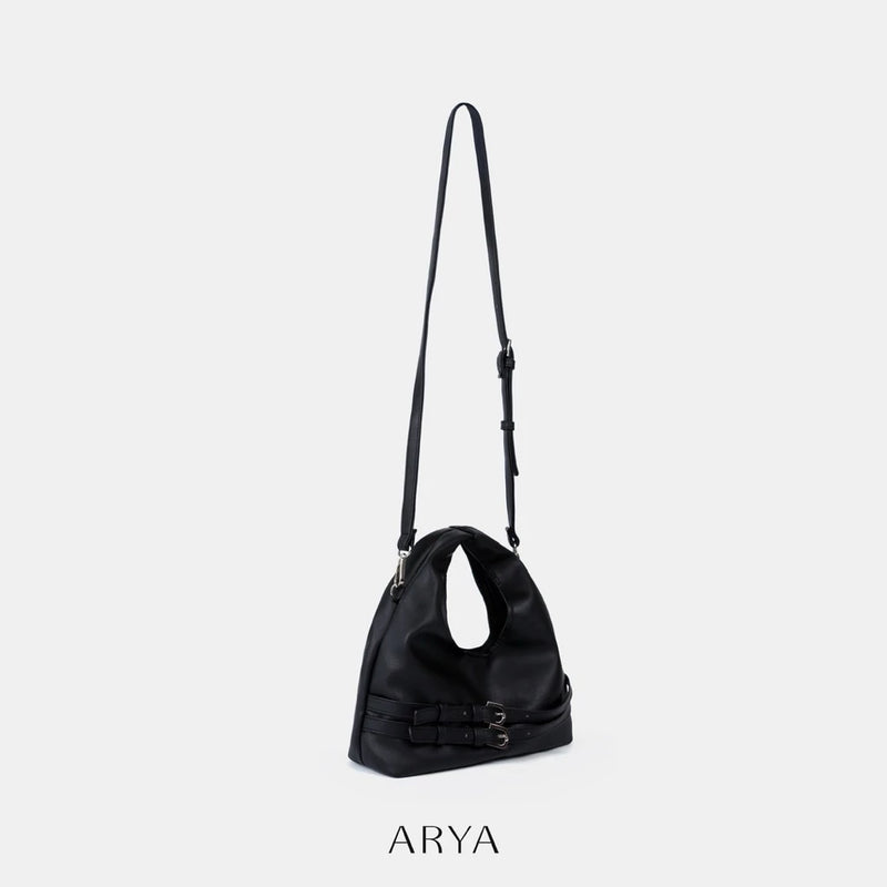 BLACK DOUBLE BELT BAG