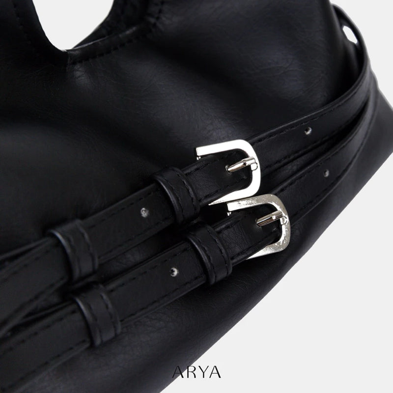 BLACK DOUBLE BELT BAG