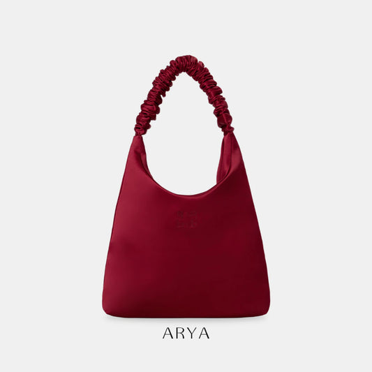 RED RUFFLE TAFTA TOTE BAG