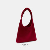 RED RUFFLE TAFTA TOTE BAG