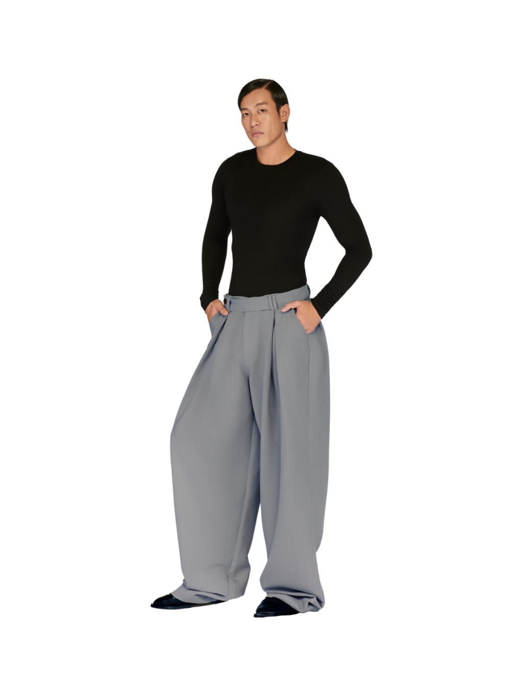 BUTTON BELT TROUSERS LAMINAPPAREL ASTOUD