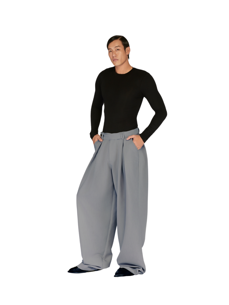 BUTTON BELT TROUSERS LAMINAPPAREL ASTOUD