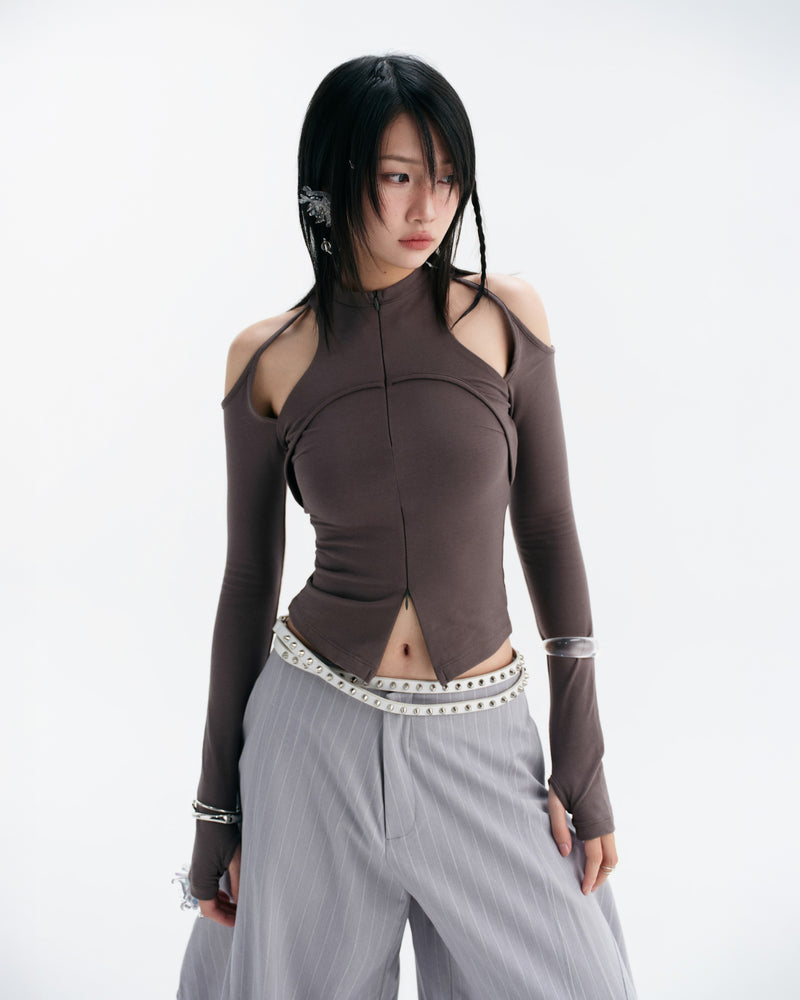 CASPIAN LONG SLEEVE TOP (GREY)