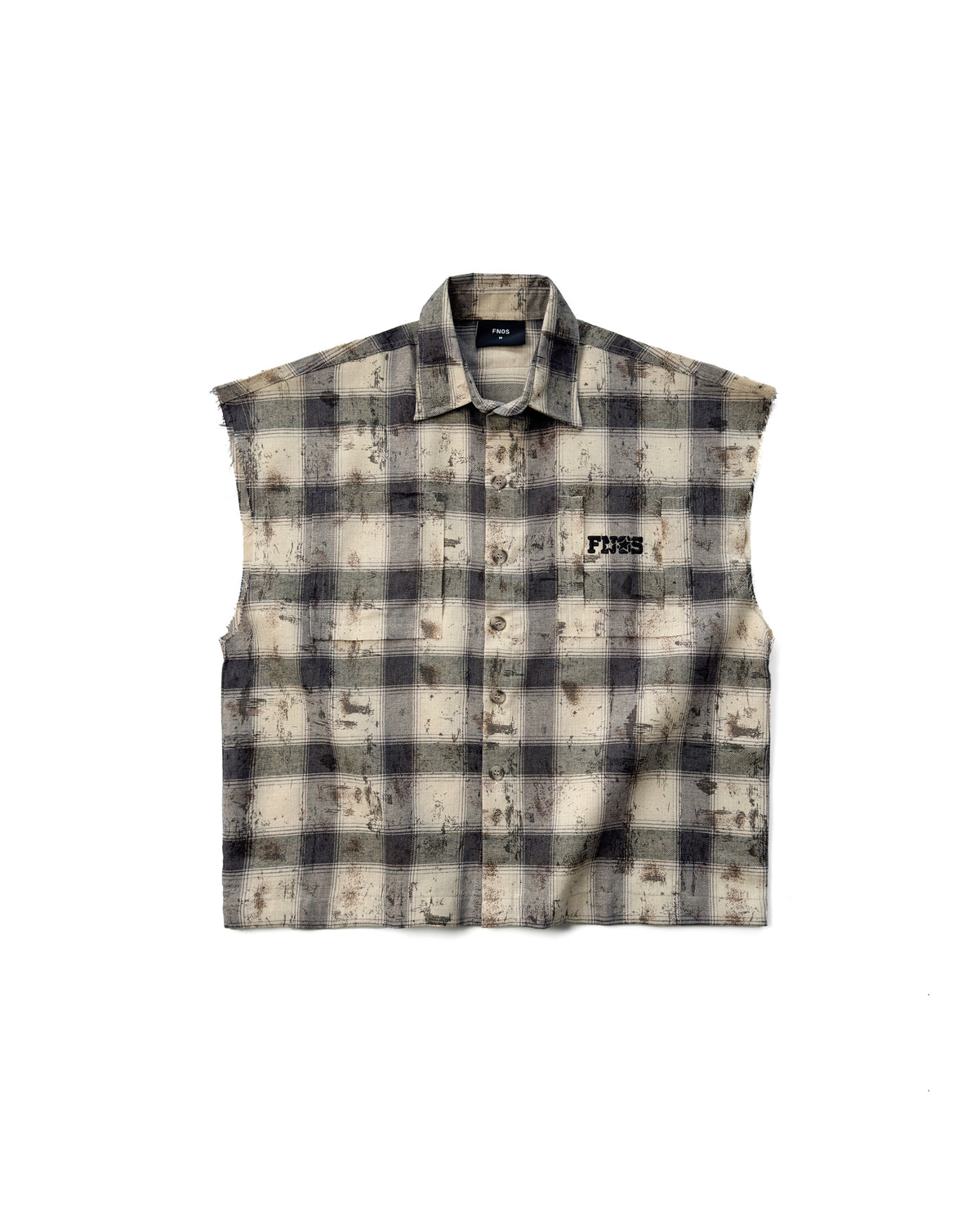 Tbc5 - "FNOS" Bat Cut Caro Shirt - Beige