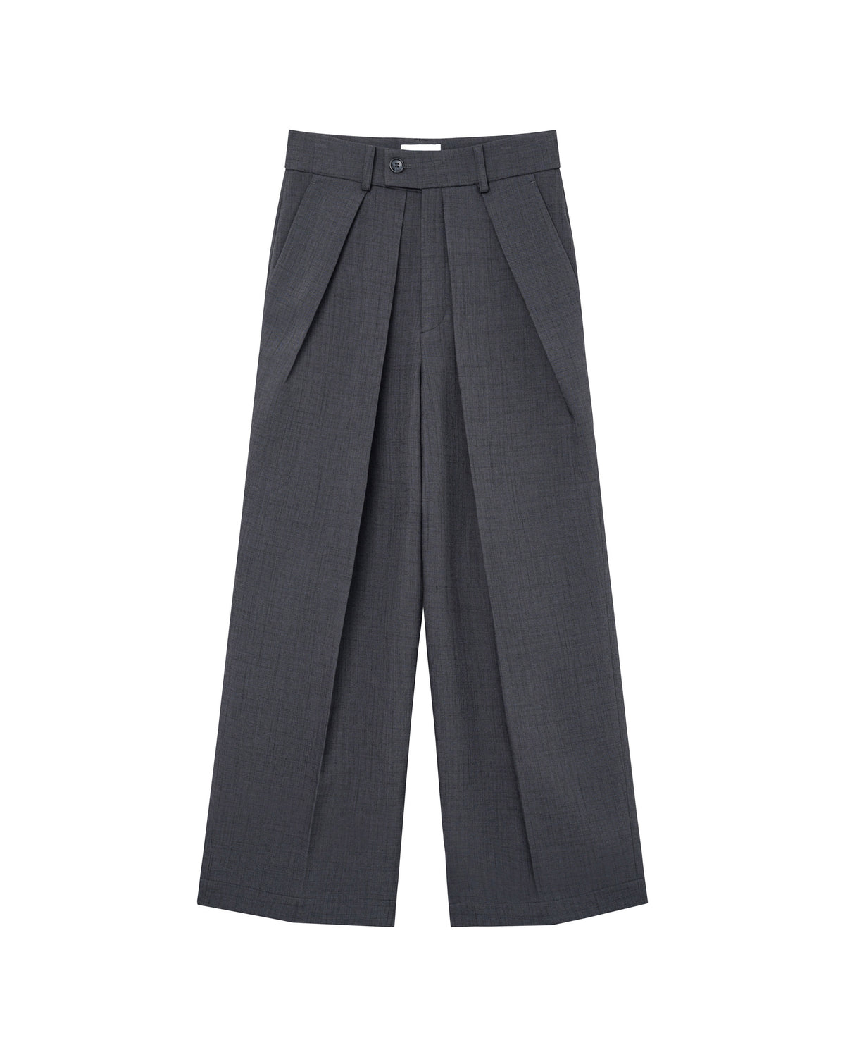 Dark Gray Dual Pleat Trousers