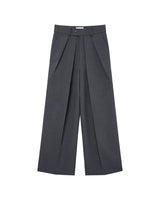 Dark Gray Dual Pleat Trousers