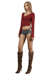 pop-long-sleeve-vneck-cropped-top tatichu astoud