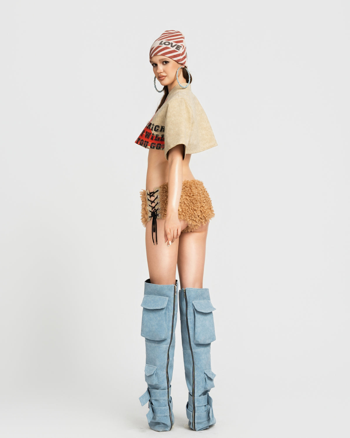 MAP FAUX EMBROIDERED COVER BOOTS