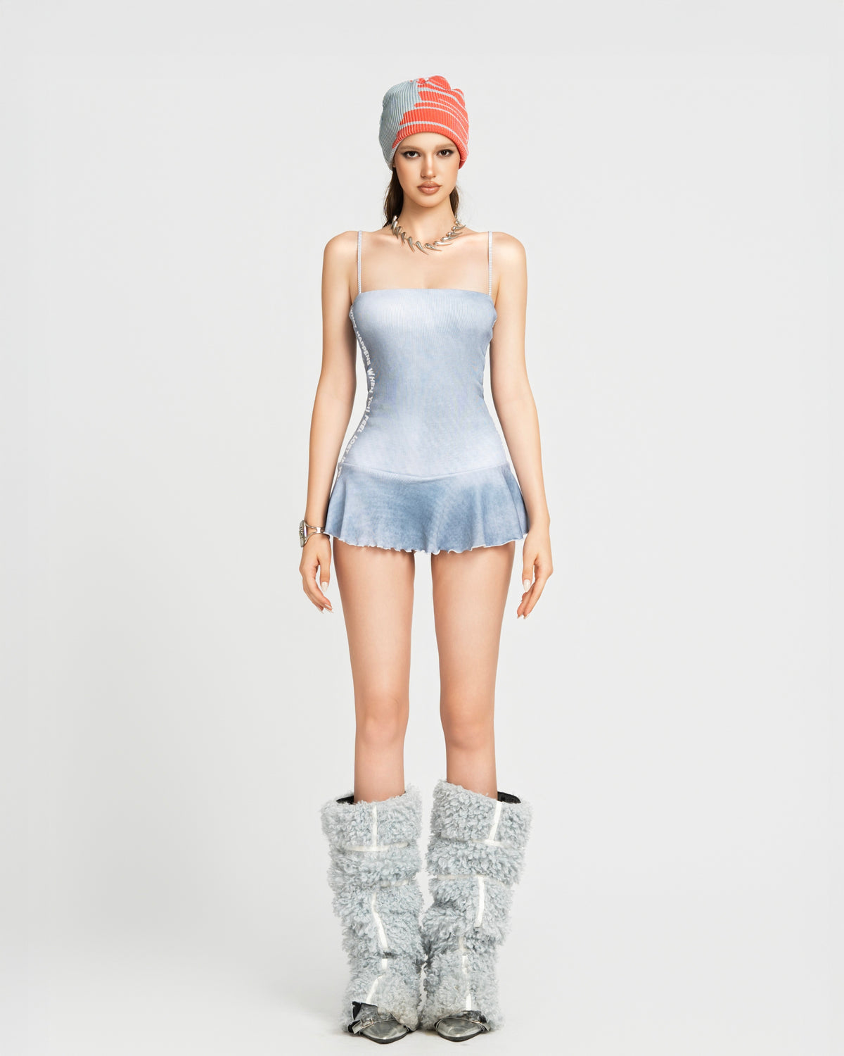 MAP CAMISOLE MINI DRESS - BLUE