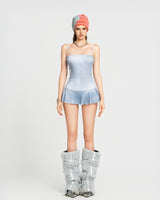 MAP CAMISOLE MINI DRESS - BLUE