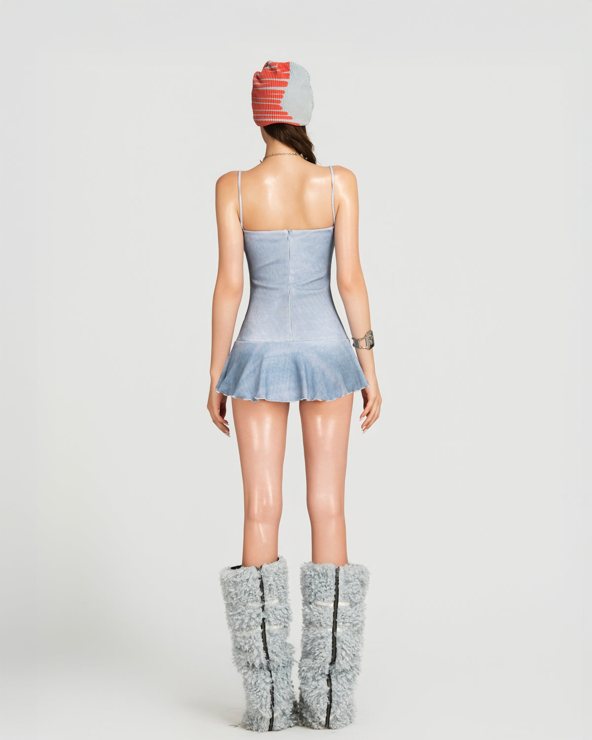 MAP CAMISOLE MINI DRESS - BLUE