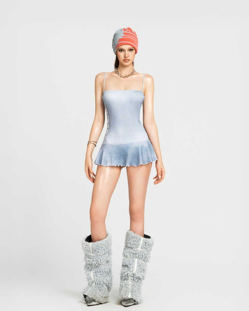MAP CAMISOLE MINI DRESS - BLUE