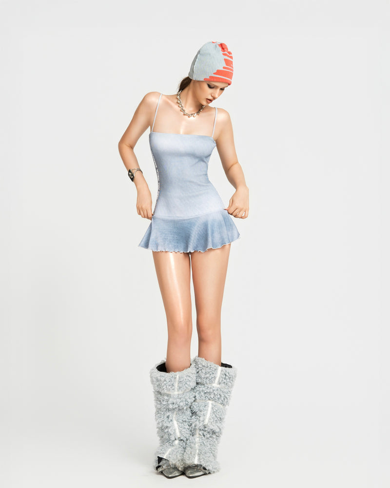 MAP CAMISOLE MINI DRESS - BLUE