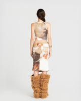 Map Teddy Bear Cover Boots - Brown