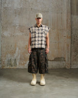 Tbc5 - "FNOS" Bat Cut Caro Shirt - Beige