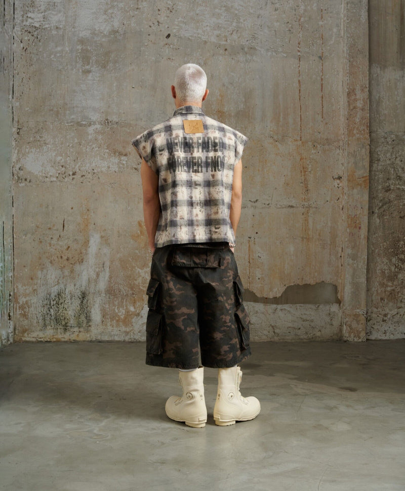 Tbc5 - "FNOS" Bat Cut Caro Shirt - Beige