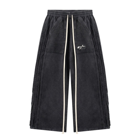 JGW5 - "FNOS" WASHED PANTS - BLACK