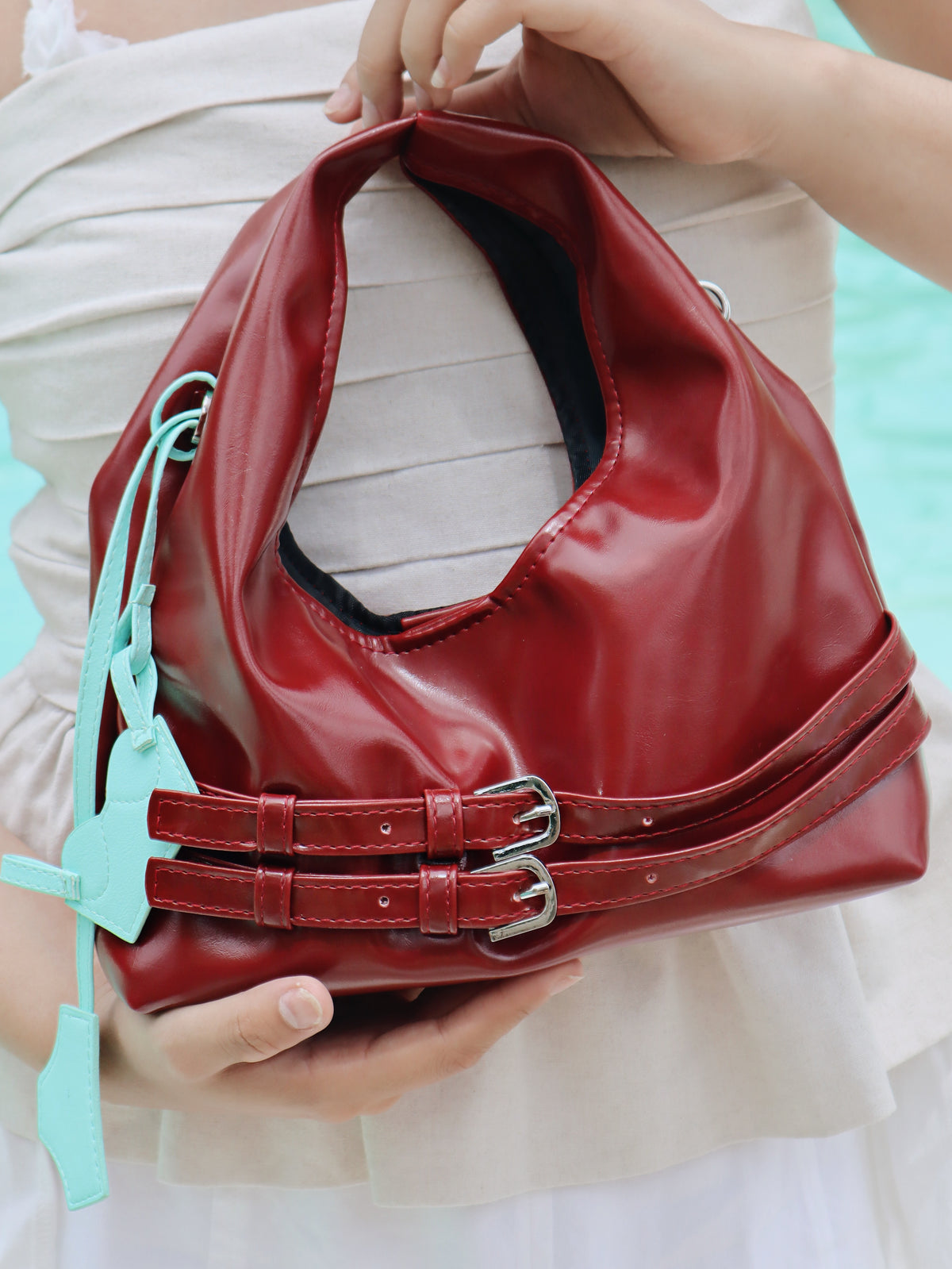 Red Double Belt Bag Arya Astoud 