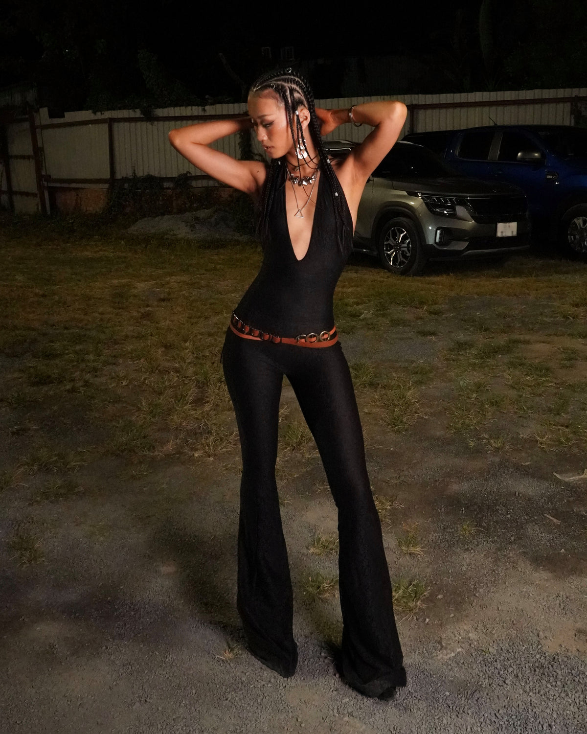 bb-plunge-neck-lace-jumpsuit tatichu astoud