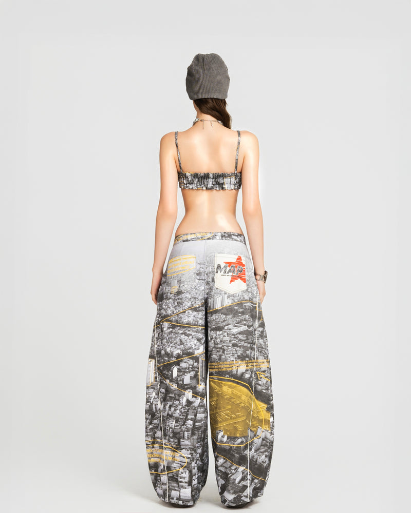 MAP STREET PRINTED BRA