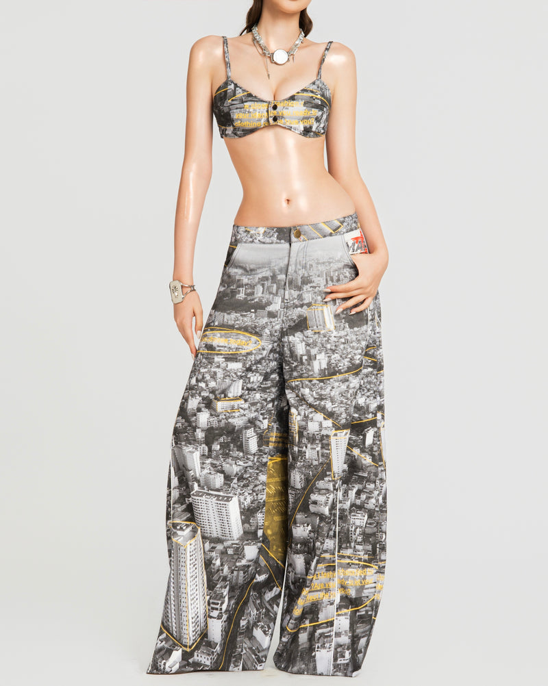 MAP STREET PRINTED BRA