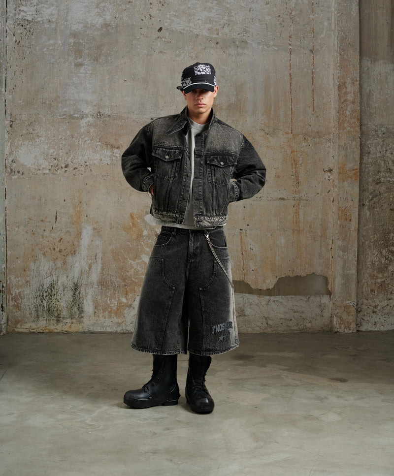 JKD3 - BLACK "FNOS VERSE" DENIM JACKET WASHED