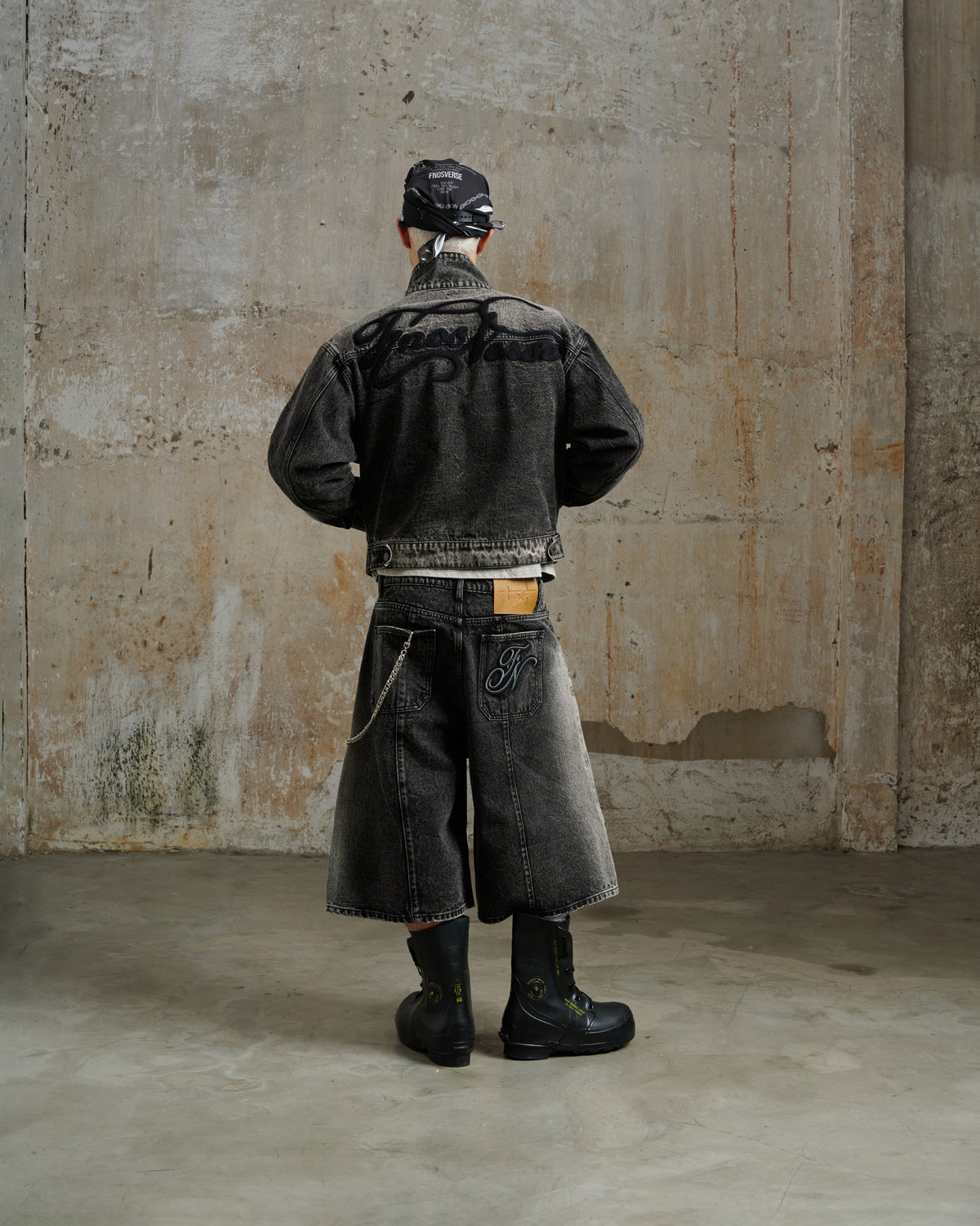 JKD3 - BLACK "FNOS VERSE" DENIM JACKET WASHED