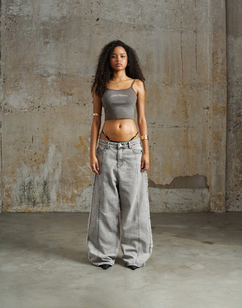 Twf6 - "Fnosverse" Cami Top Wash - Olive