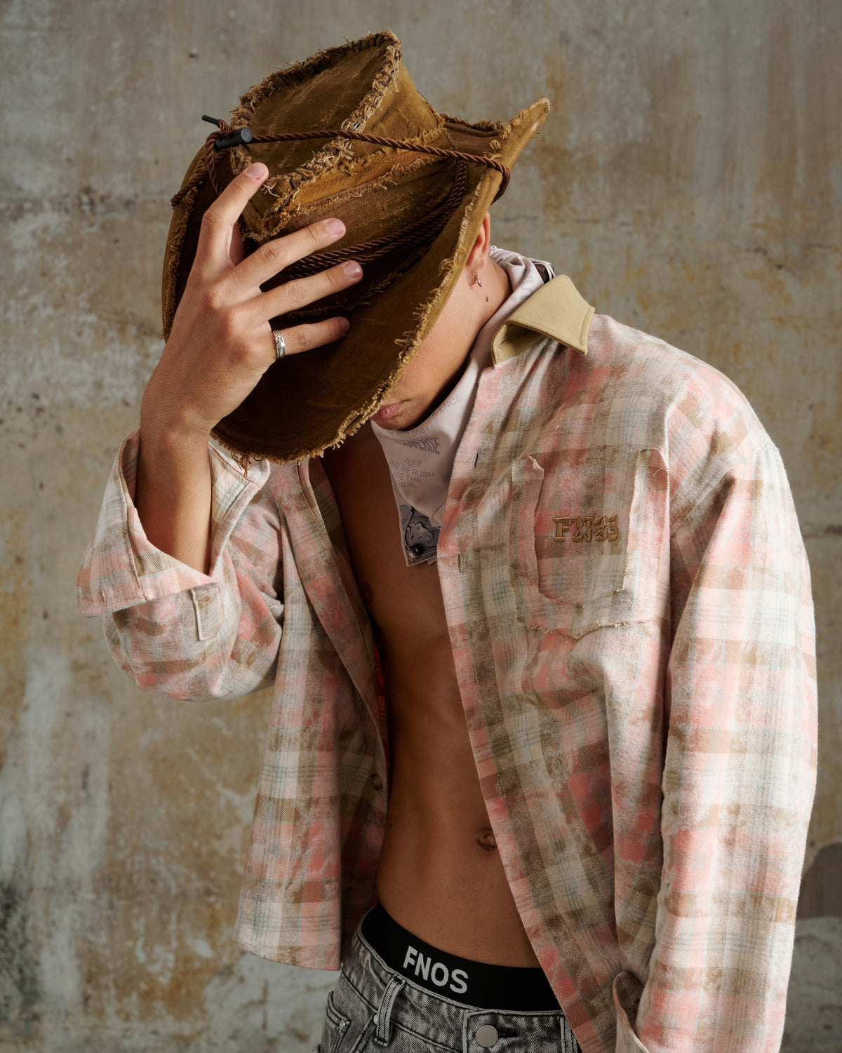 SH7 - "FNOS" FLANNEL CHECKED SHIRT - PINK