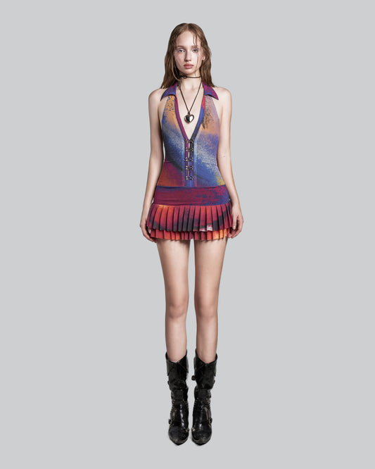 iunu-halter-v-neck-mesh-dress tatichu astoud
