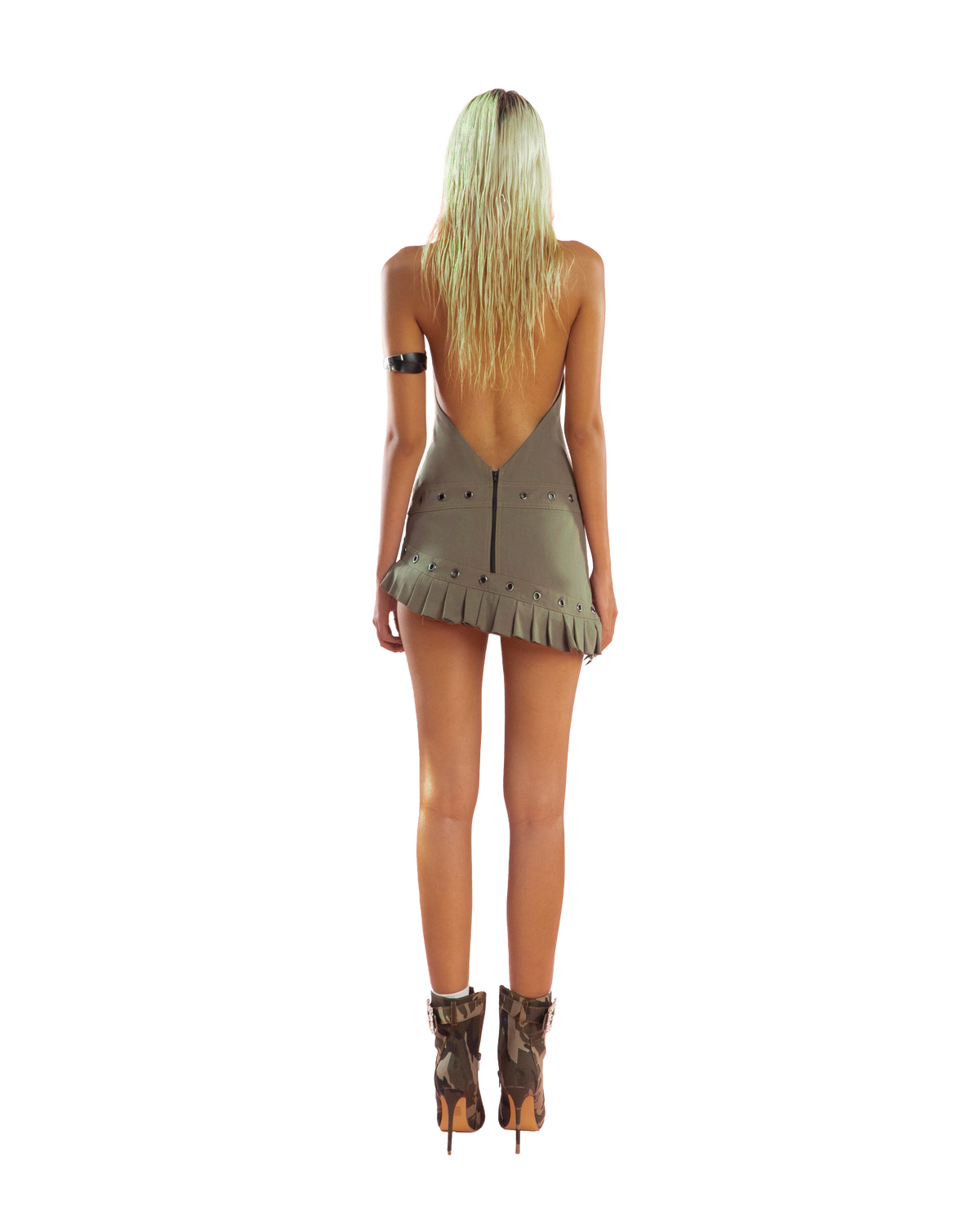 puzzle-halter-neck-pleated-trim-dress tatichu astoud