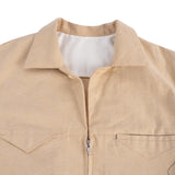 brown-zip-up-hemp-cuban-shirt saomai homme astoud