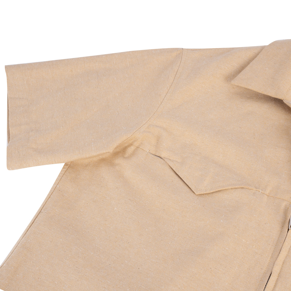 brown-zip-up-hemp-cuban-shirt saomai homme astoud