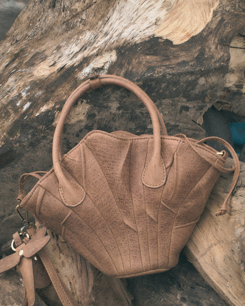 Brown Dragonfly Leather Keychain