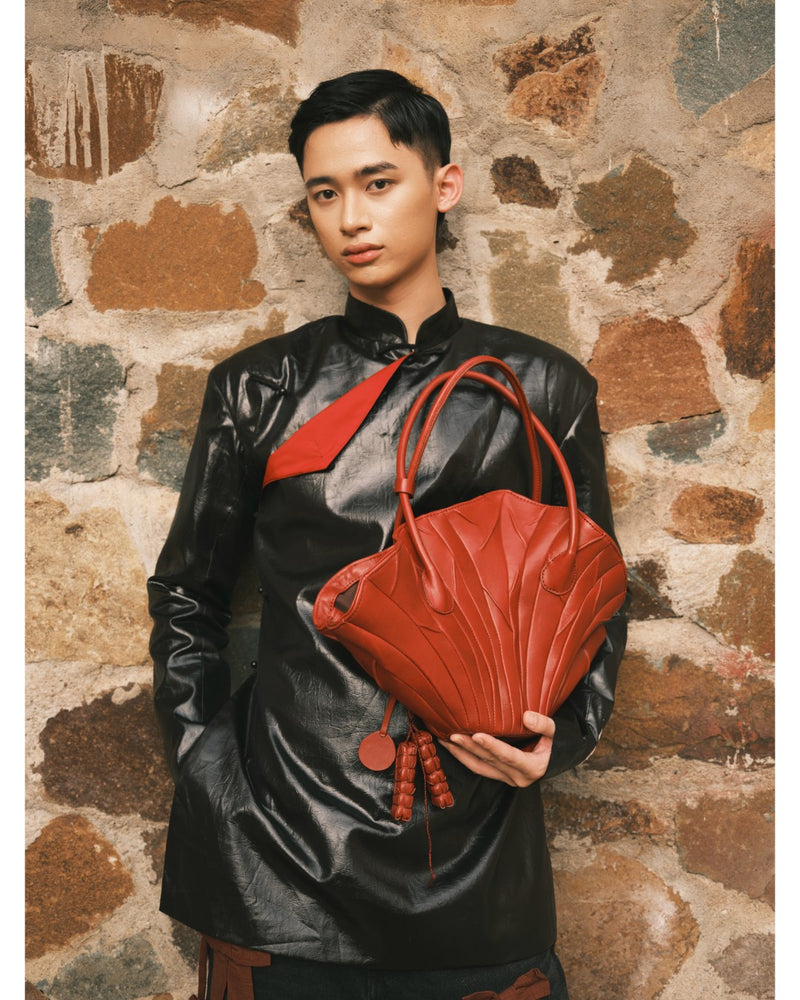 bordeaux-red-dried-lotus-leaves-leather-bag an heritage astoud