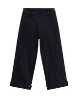 Black Denim Pleated Trousers