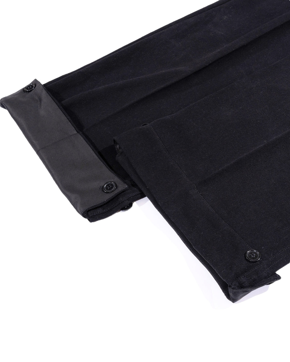 Black Denim Pleated Trousers