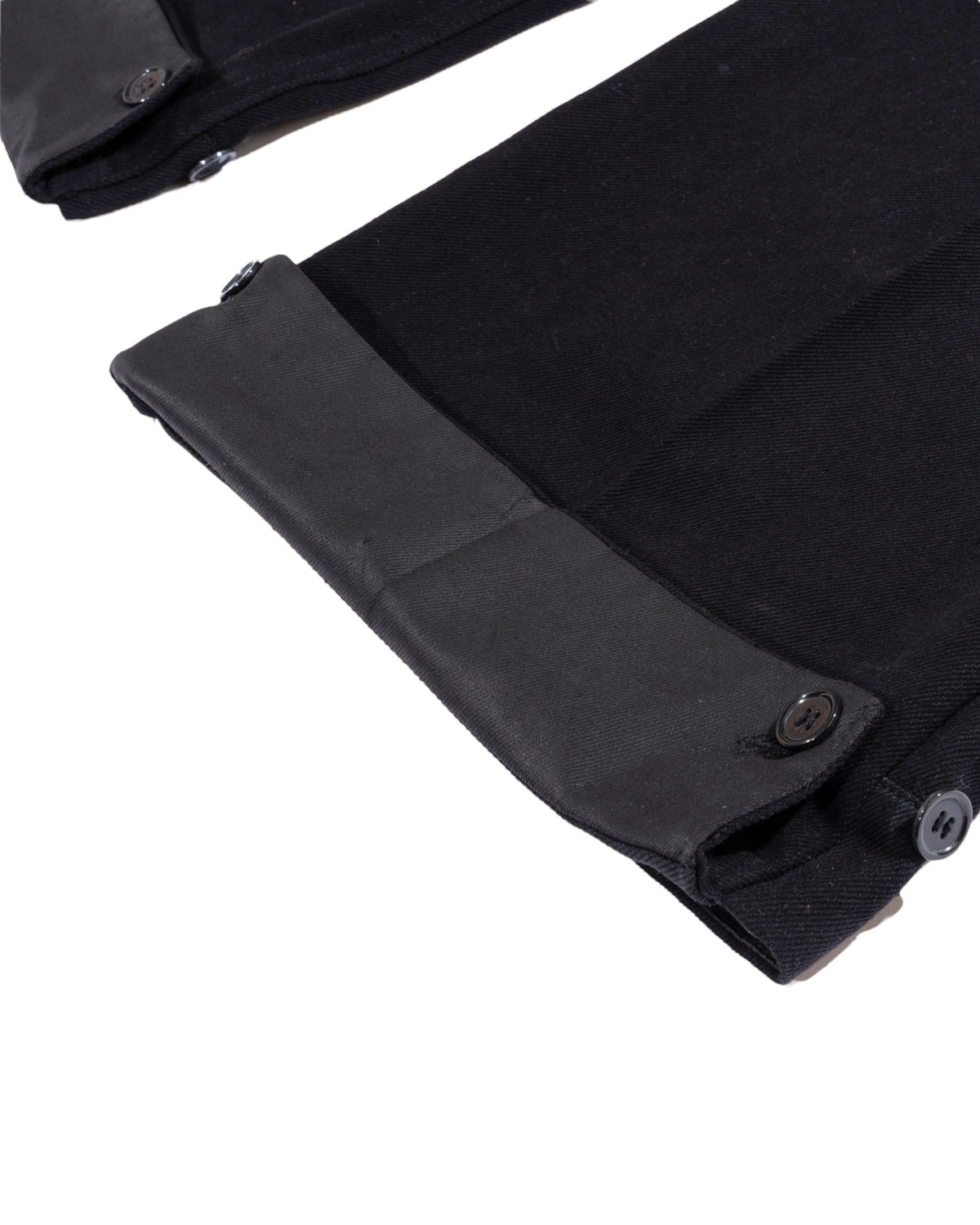 Black Denim Pleated Trousers