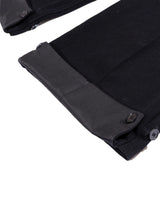 Black Denim Pleated Trousers