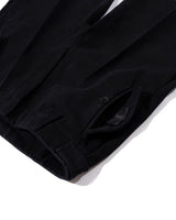 Black Denim Pleated Trousers