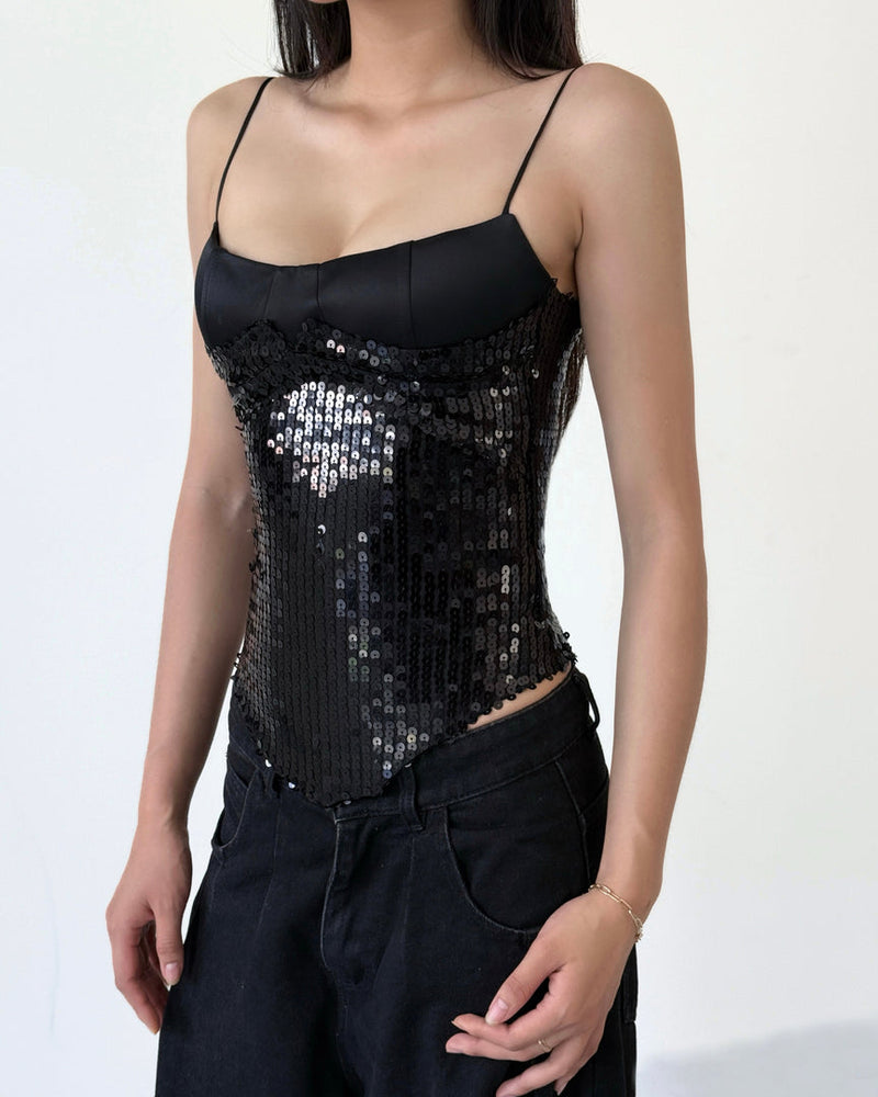 BLACK GLAMOROUS SPARKLE CORSET
