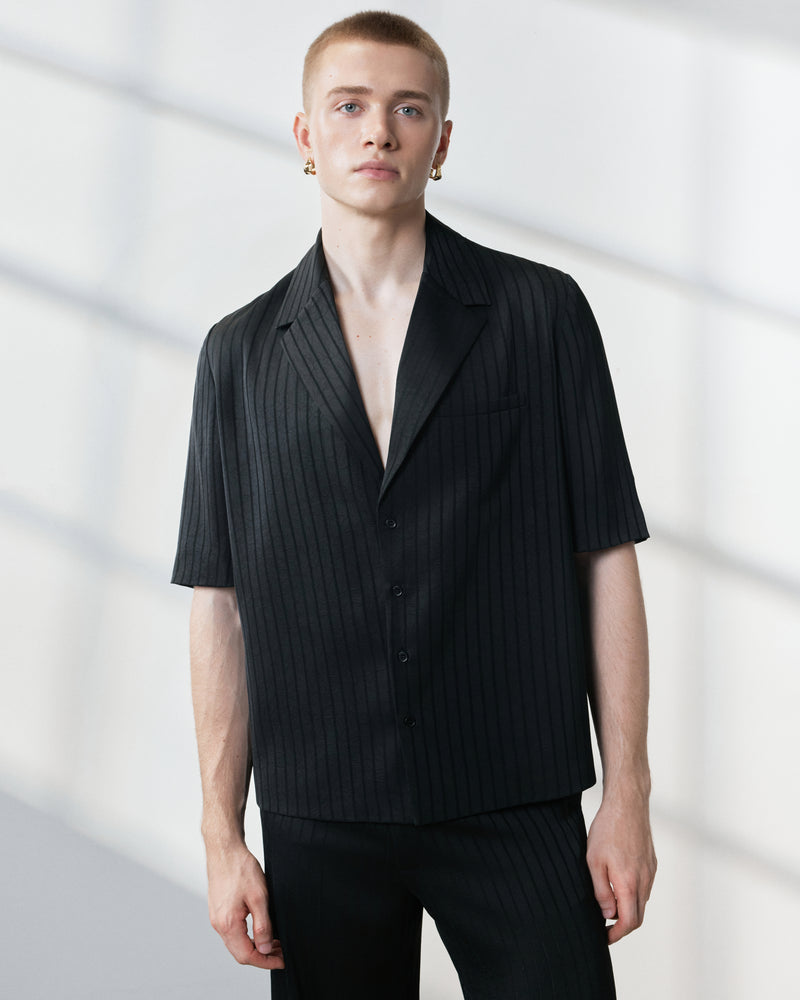 s25-mens-black-pinstriped-silk-shirt fortythree astoud