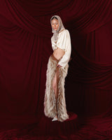 mưa-tơi-feathered-wrap-skirt an heritage astoud