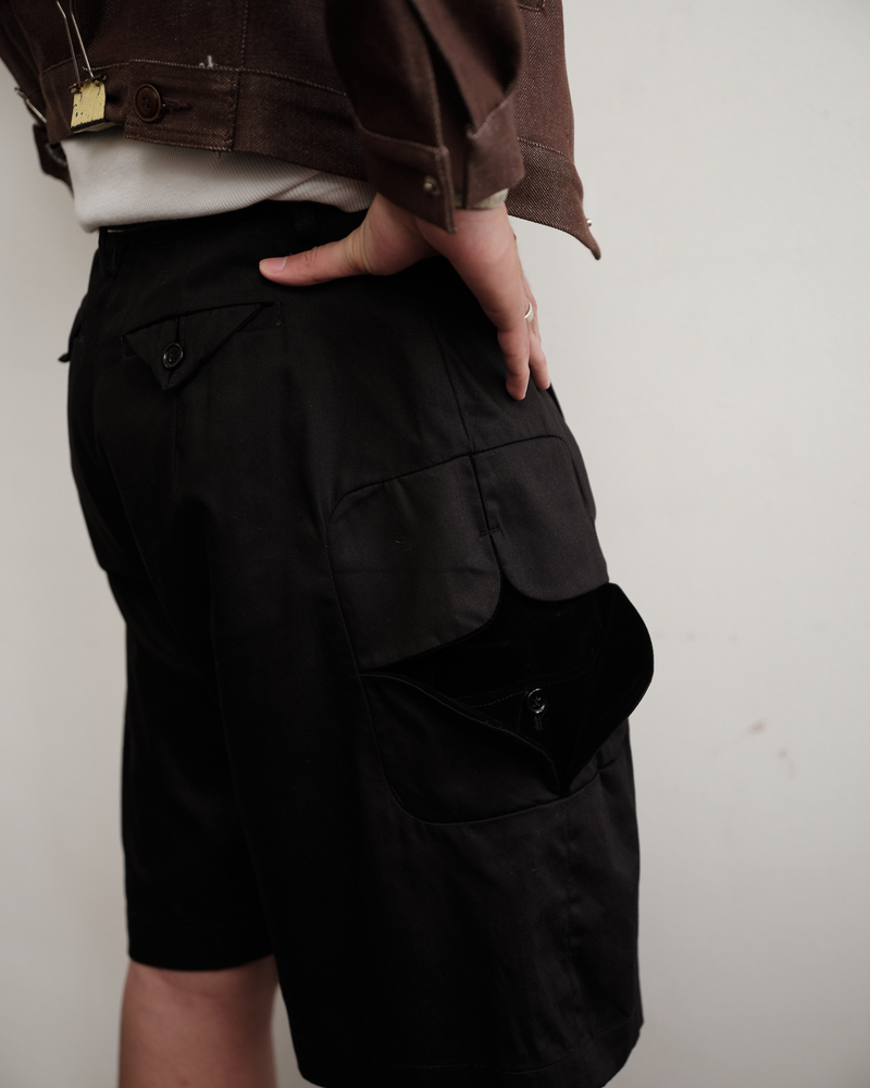 black-3d-cement-tiles-cargo-short saomai homme astoud