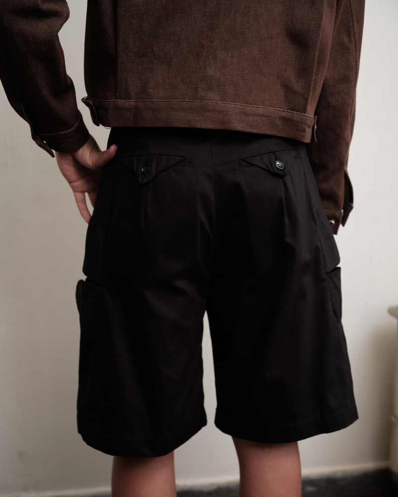 black-3d-cement-tiles-cargo-short saomai homme astoud