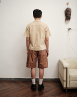 brown-zip-up-hemp-cuban-shirt saomai homme astoud