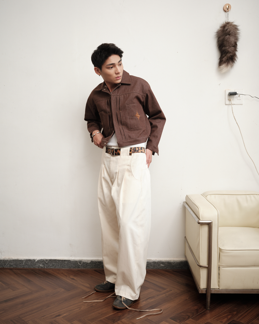 brown-cement-tiles-type-ii-raw-denim-jacket saomai homme astoud